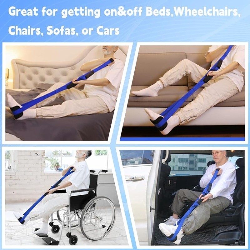Leg Lifter Strap Mobility Aid Hip Knee Surgery Recovery Easy Use Foam Handles