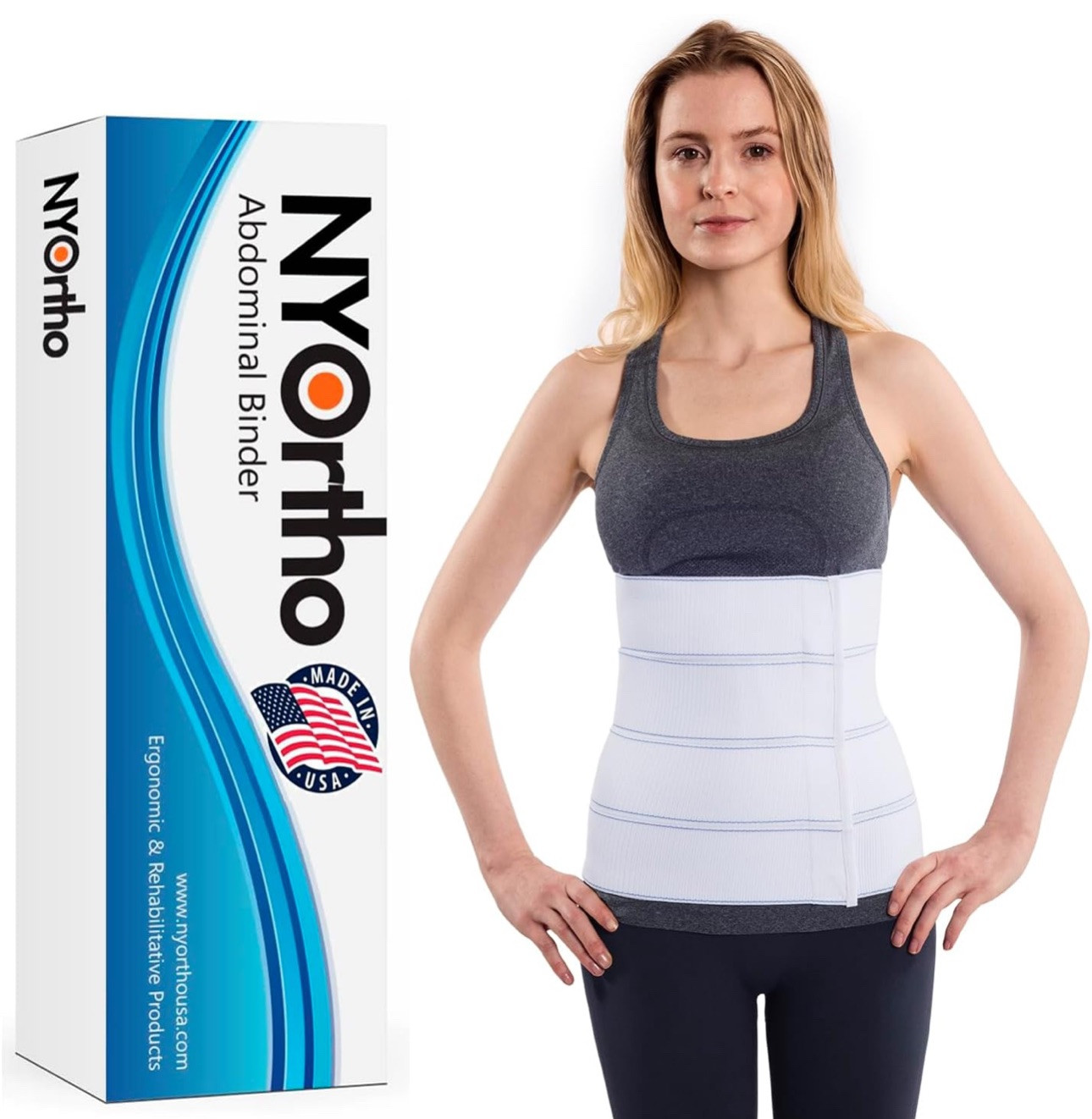 NYOrtho Abdominal Binder Lower Waist Support Belt – Compression Wrap for Men