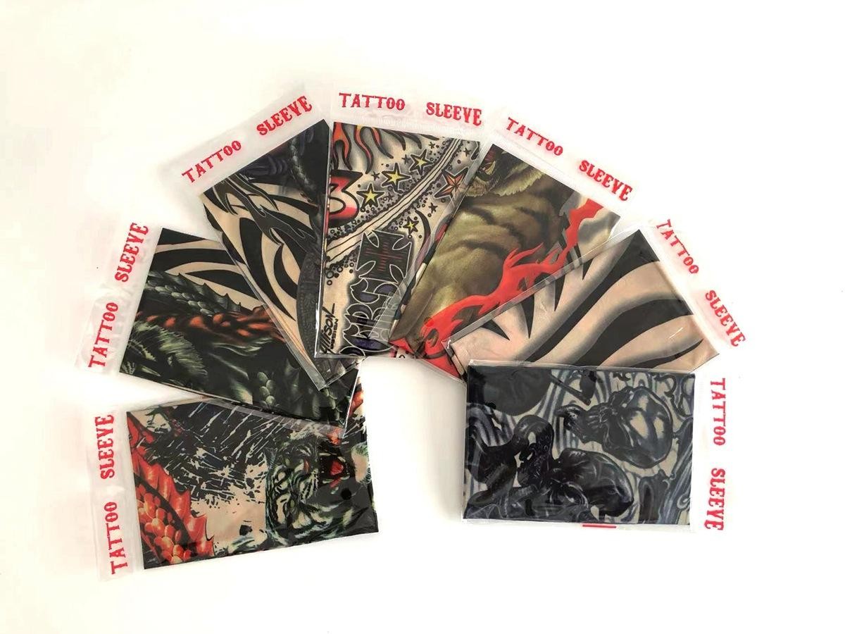 6PCS Tattoo Arm Sleeves UV Protection Elastic Covers for Cycling & Parties