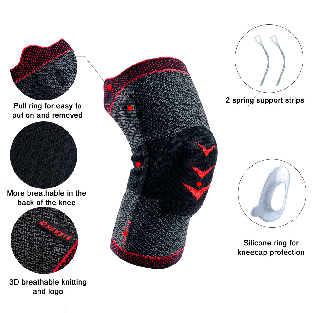 Kuangmi Knee Compression Sleeve Brace Cramp Prevention Patella Pad Protection