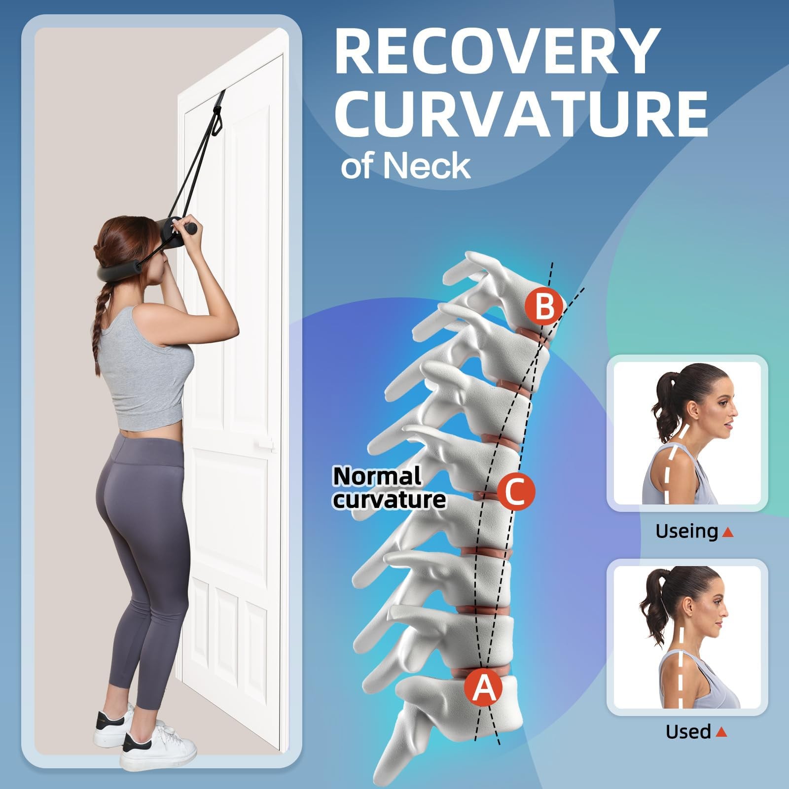 Cervical Traction Device for Neck Pain Relief, Over The Door Neck Stretcher t…