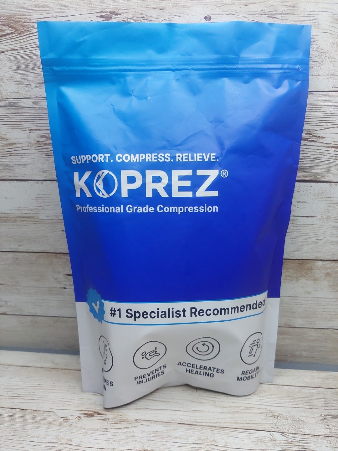 Koprez Size L-2 Professional Grade Compression Foot Sleeve Black