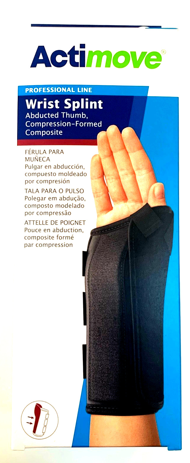Actimove Professional Line Wrist Splint 8 inch Right Hand (Black) Medium