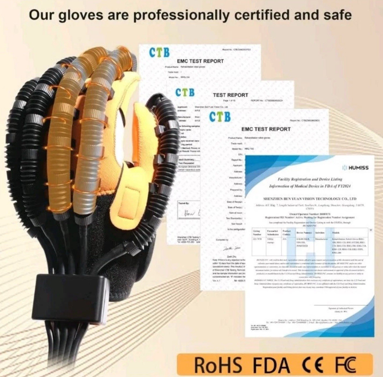 Hand Robotic Glove Hand Function Rehabilitation Training Device Size SMALL