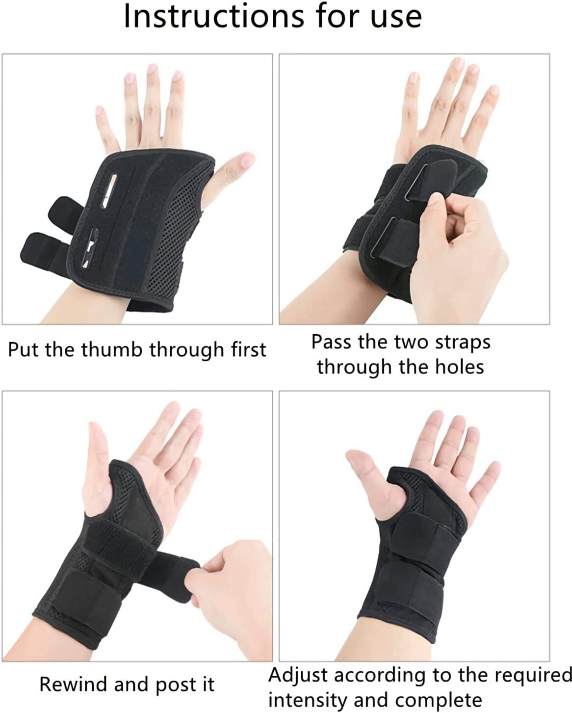 Wrist Support Brace Splint Carpal Tunnel Hand Sprain Arthritis Pain Relief Wrap