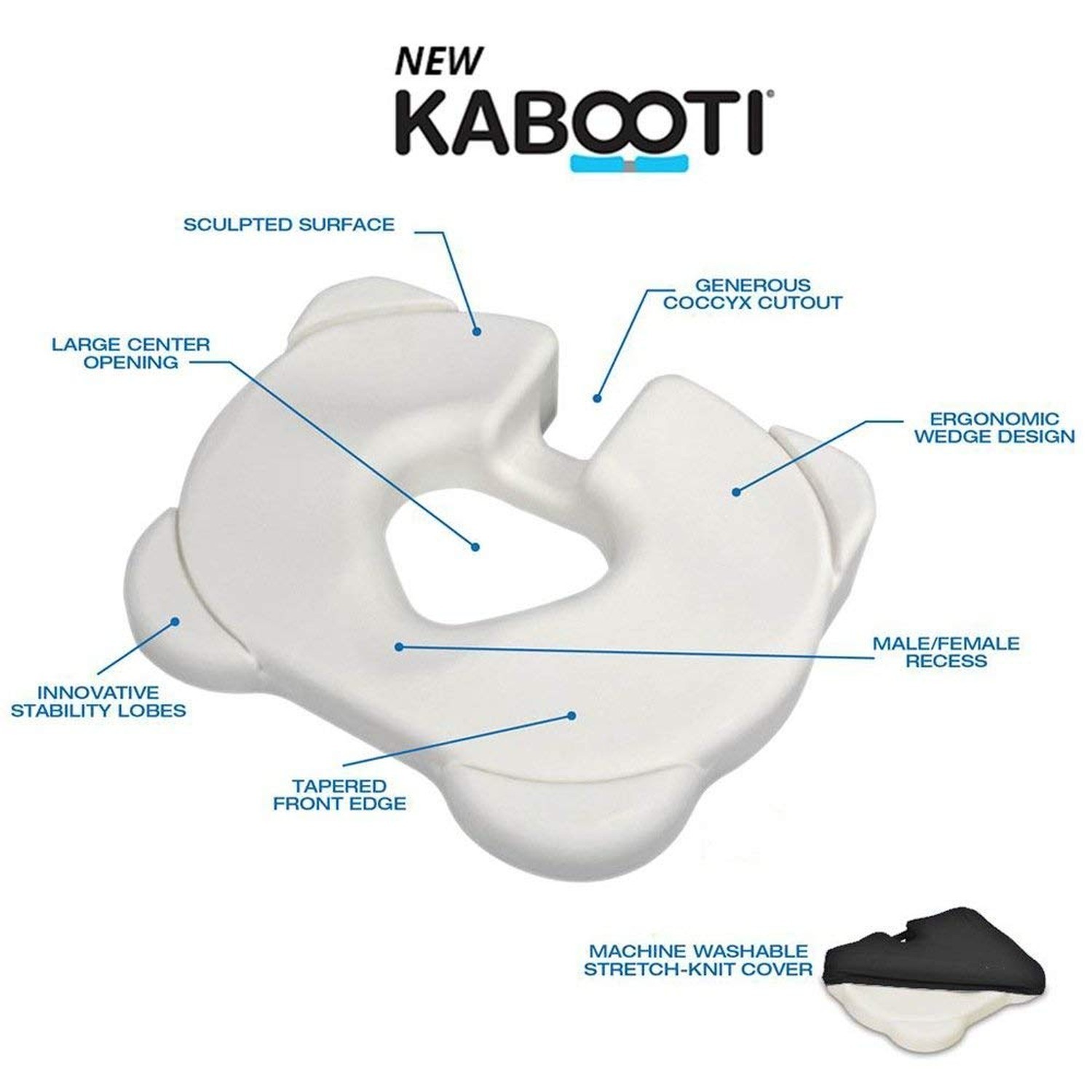 Contour Kabooti Donut Seat Cushion, 3-in-1 Design with Center Cutout for Tail…