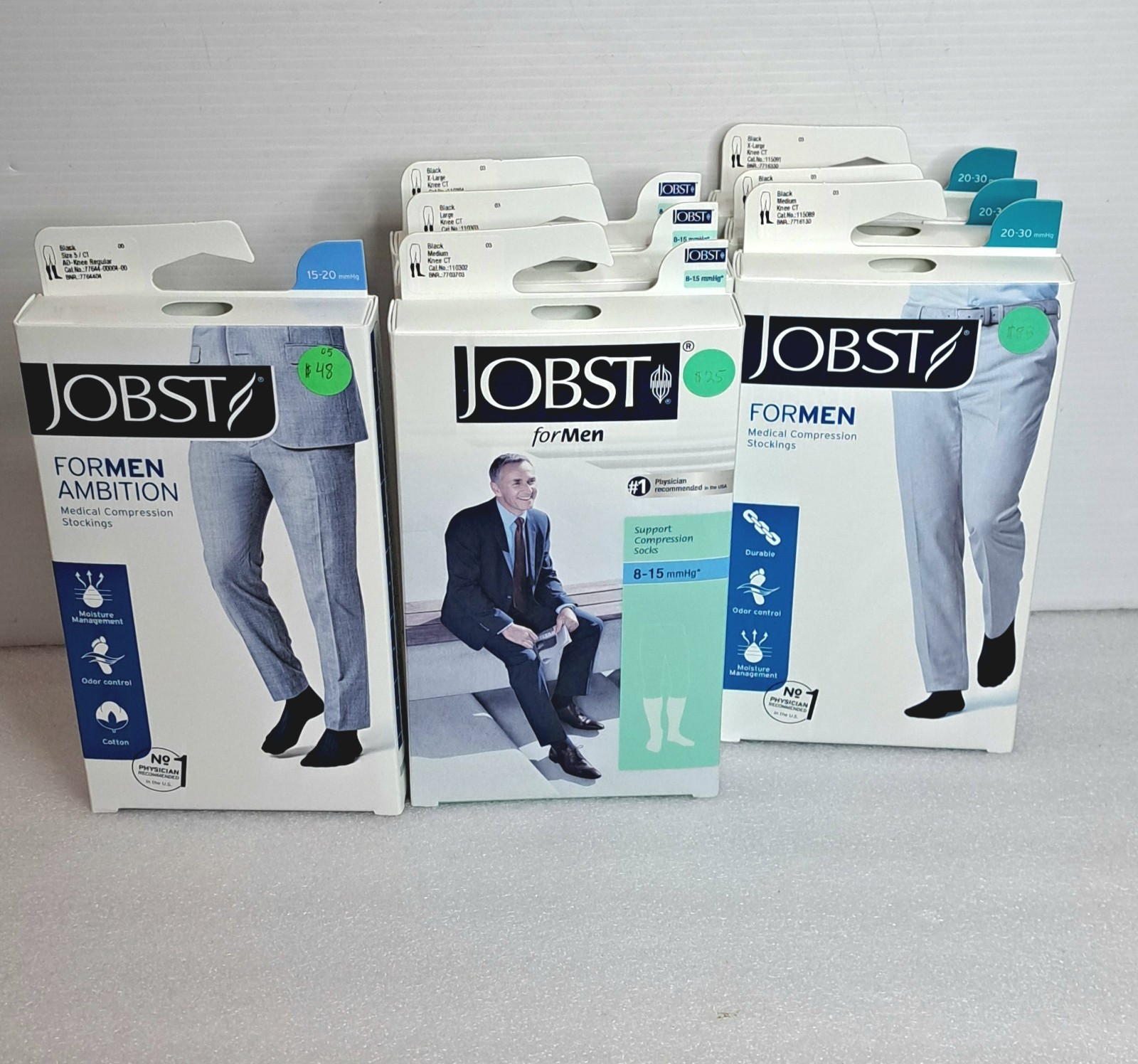 JOBST for Men Compression Knee Socks Black 8-15 /15-20 /20-30 mmHg Variety Sizes