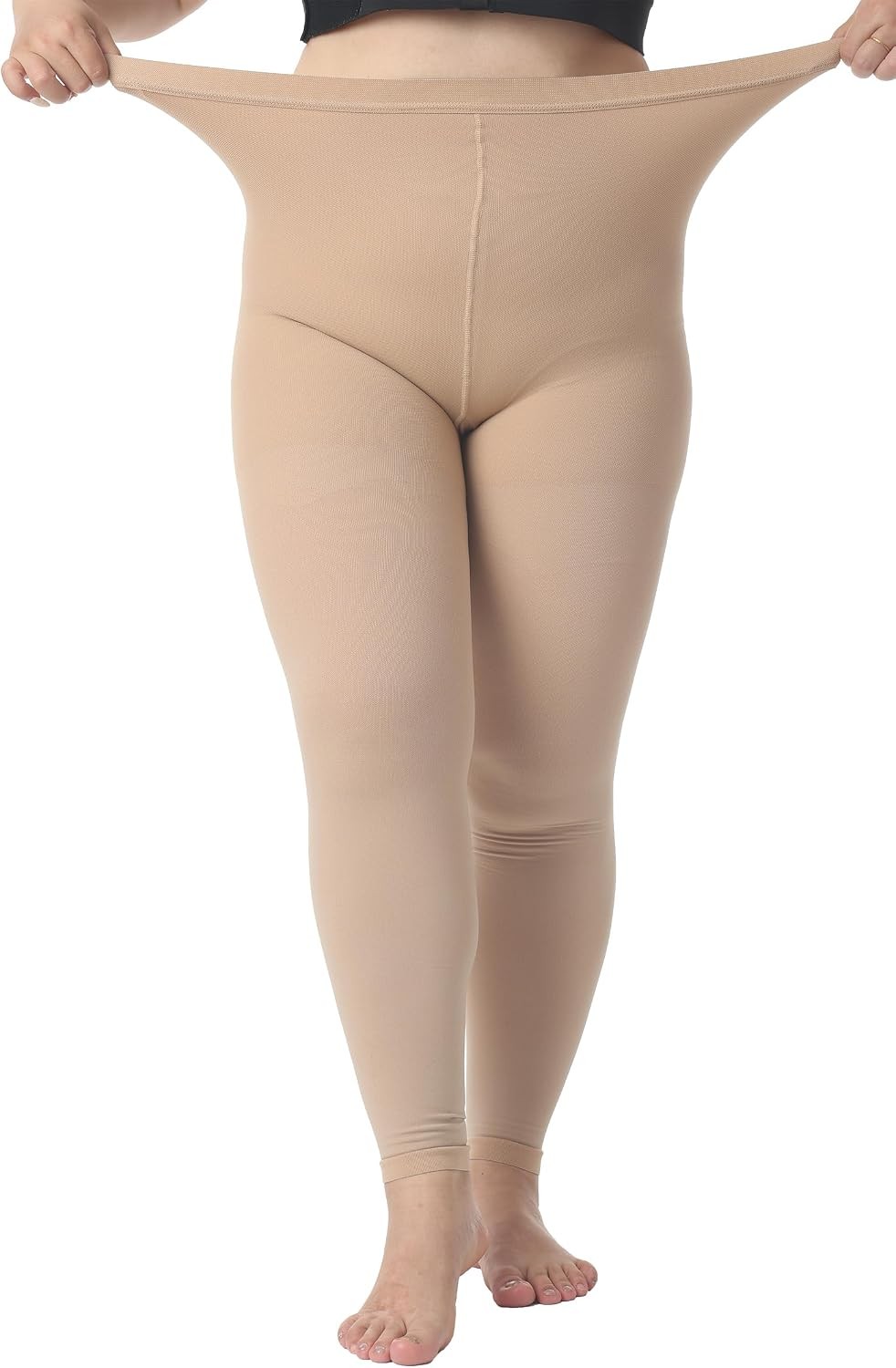 5XL 20-30 mmHg Footless Compression Pantyhose Beige