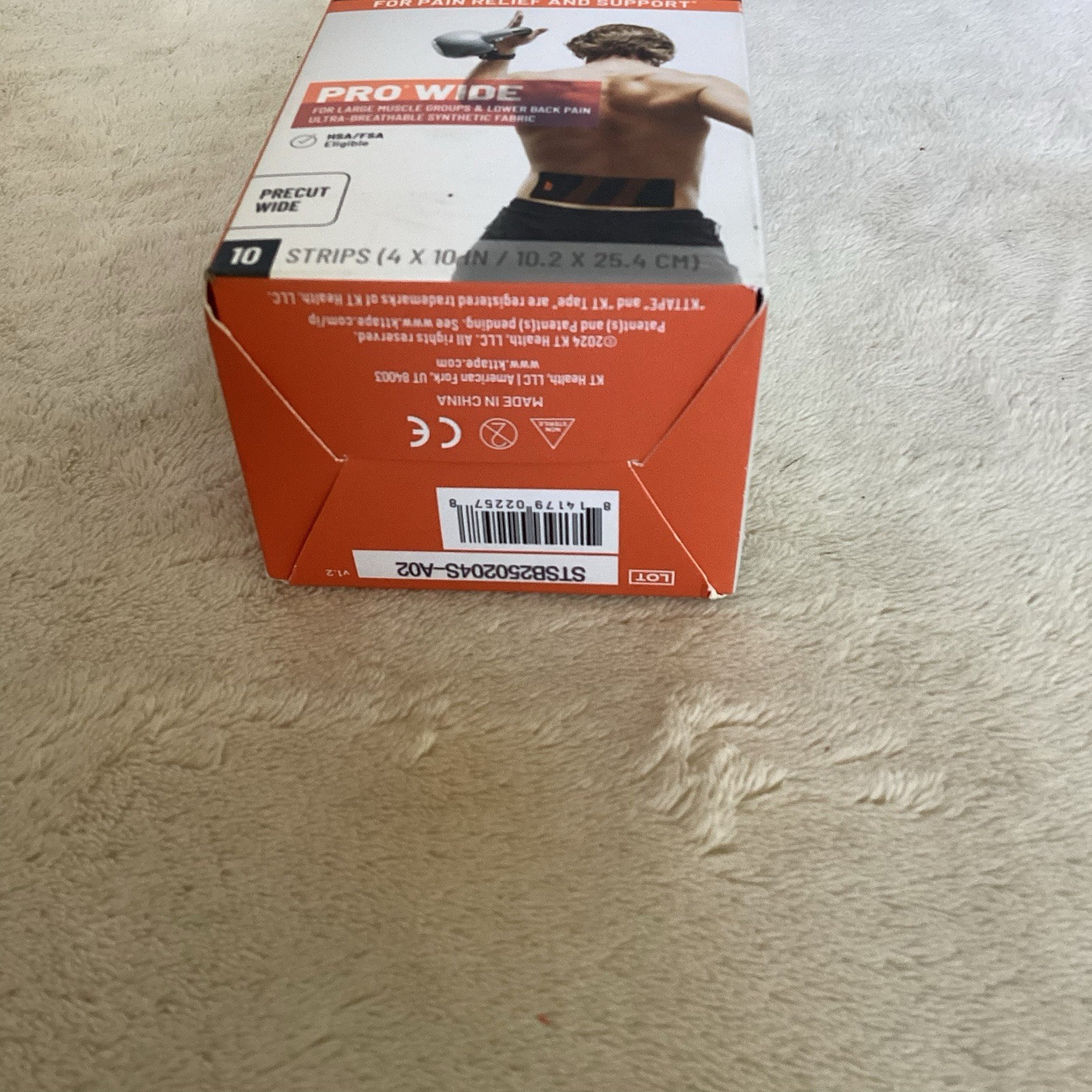 KT Tape Pro Wide Strips 10 Precut 10 Inch Black Support for Muscles and Joints