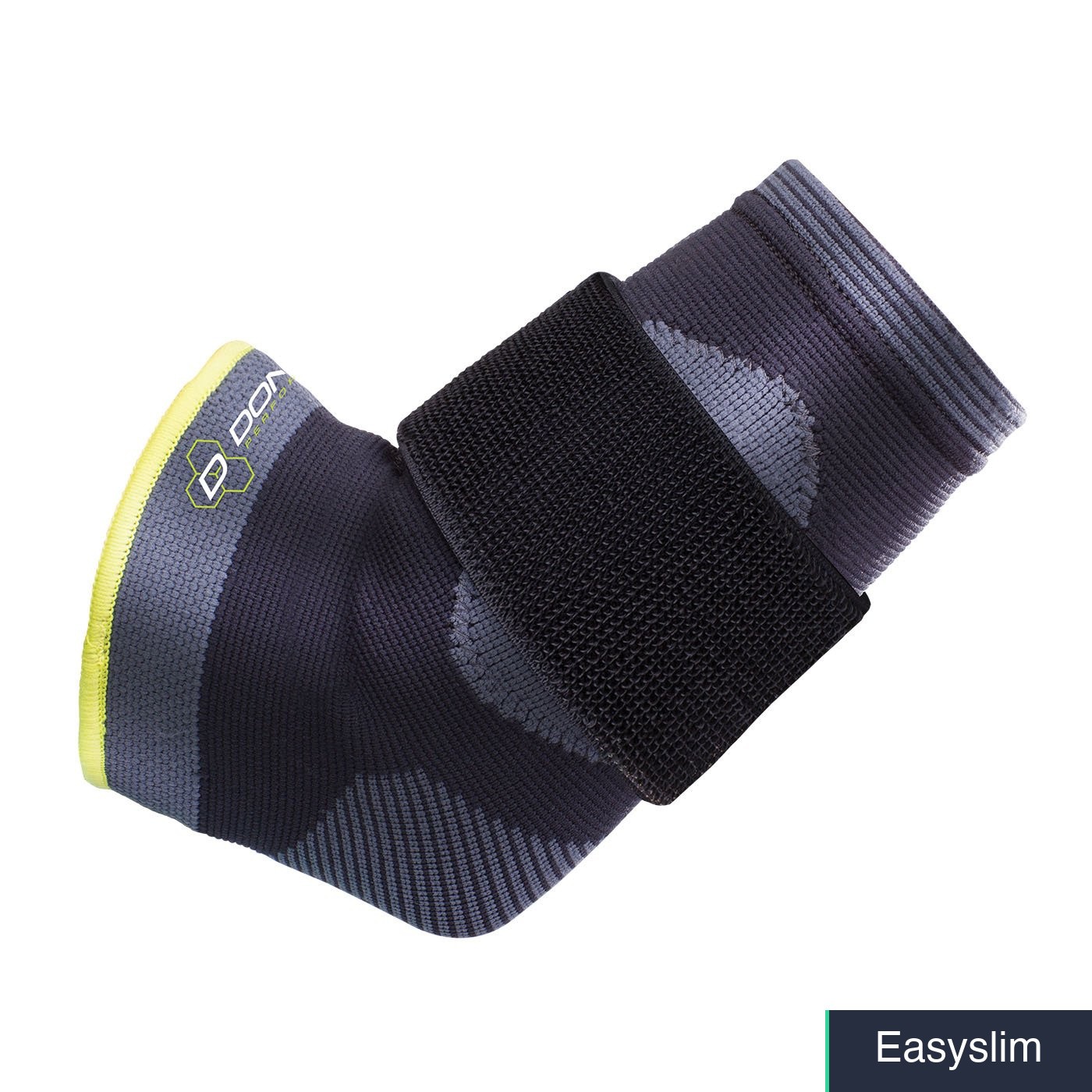 Knit Elbow Compression Sleeve with Forearm Strap, Black, Medium, Stretch