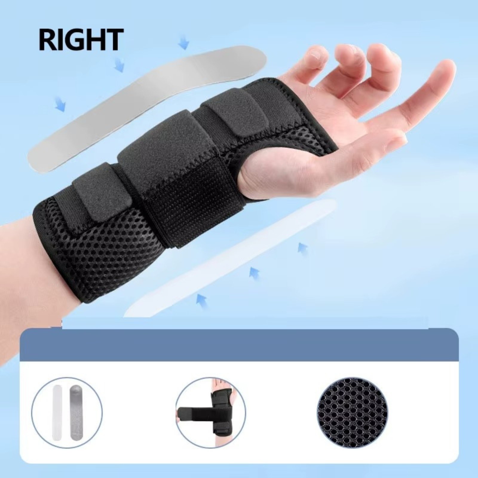 NEW Wrist Brace for Carpal Tunnel – Adjustable Night Support Brace with Splints