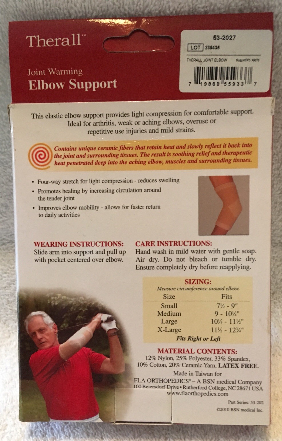 Therall Premium Arthritis Care Joint Warming Elbow Support Size XL Orthopedic