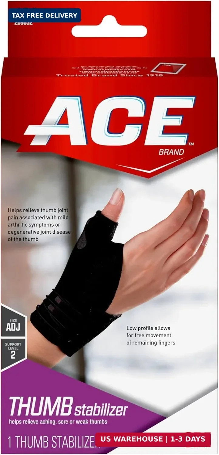 ACE Brand Deluxe Thumb Stabilizer, Adjustable, Black, 1/Pack