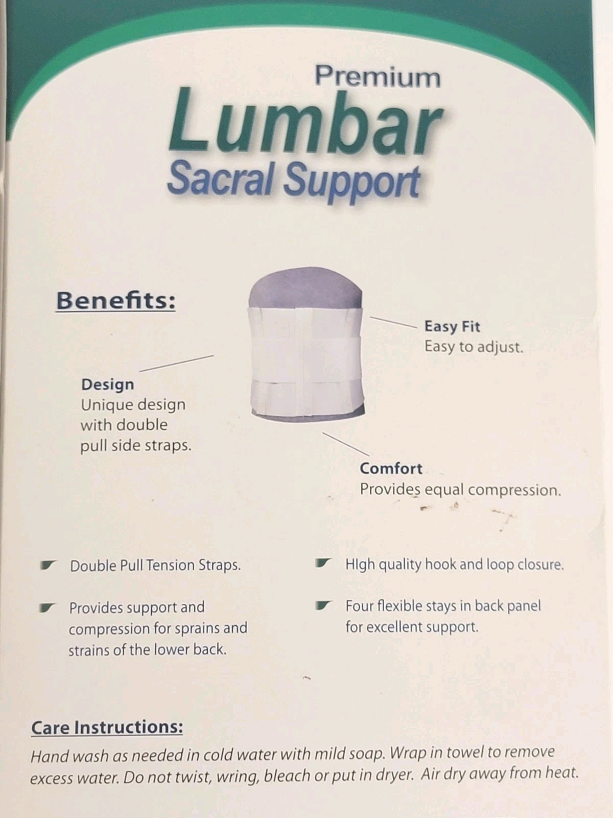 Advanced Ortho 10 in. Premium Lumbar Sacral Support Medium #505