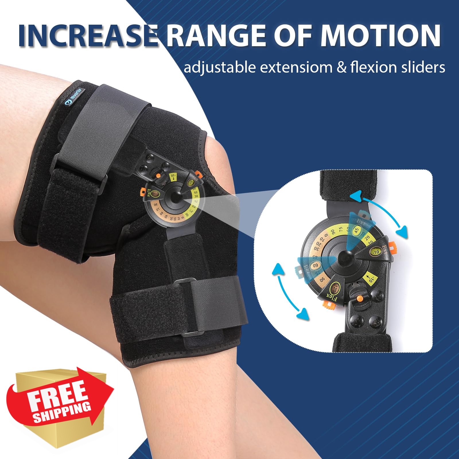 Nvorliy ROM Knee Brace Small Without Shoulder Strap
