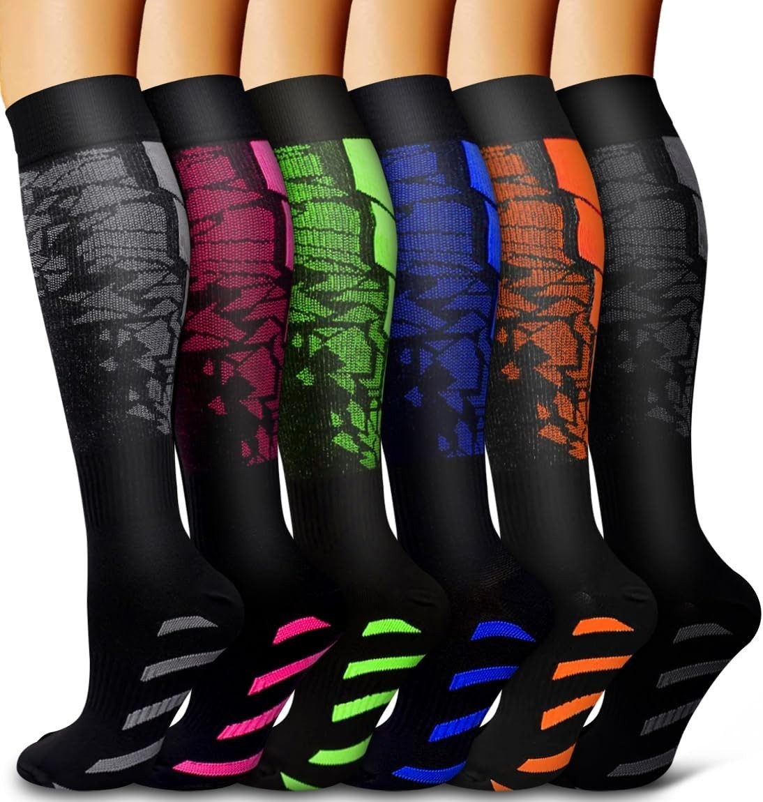 Bluemaple 6 Pack Copper Compression Socks for Women and Men Circulation-Best