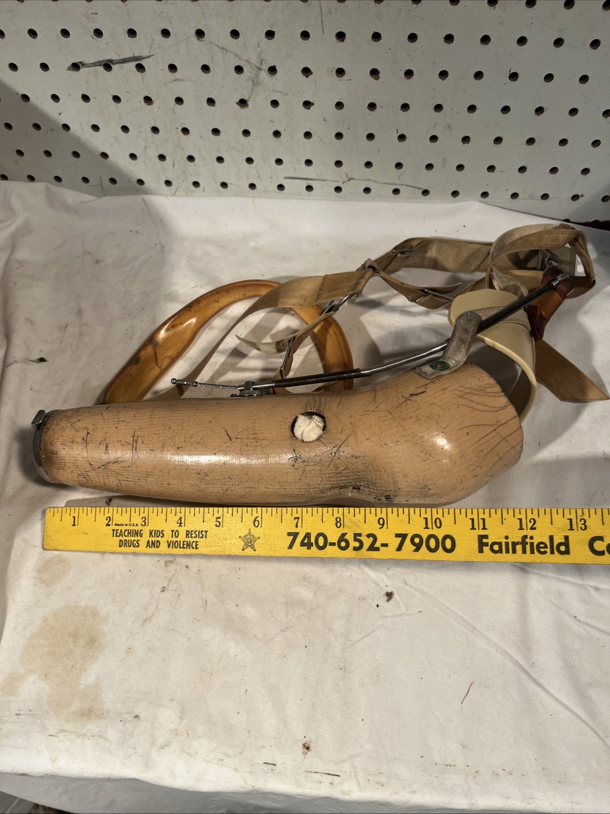 Vintage Prosthetic Arm Adult Arm With Harness Steam Punk Oddity Prop #4