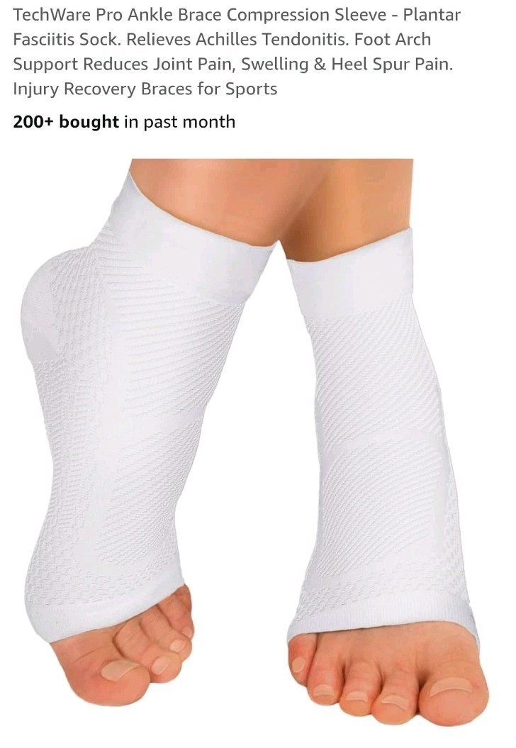 Techware Pro Compression Ankle Foot Sleeve Unisex Size S/M-NEW IN ORIGINAL PKG