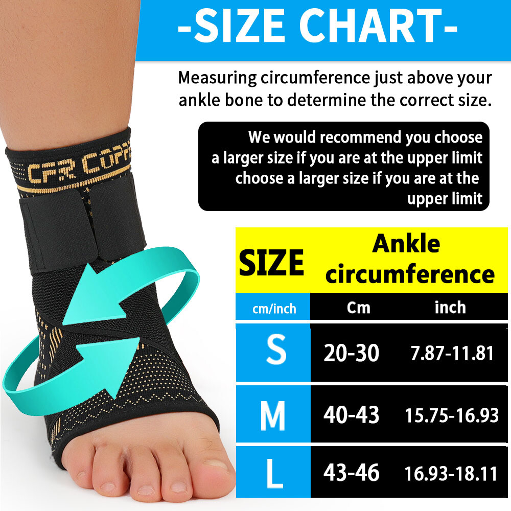 Ankle Brace Support Compression Sleeve Plantar Fasciitis Pain Relief -Foot Wrap