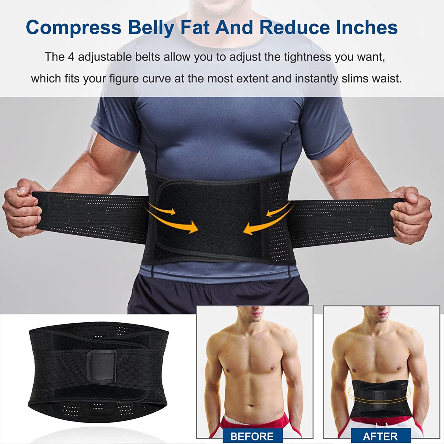 Unisex Lower Back Lumbar Support Belt Breathable Waist Brace for Pain Relief