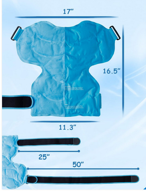Plus Size Rotator Cuff Shoulder Brace w/ Large Ice Pack Ergonomic Design