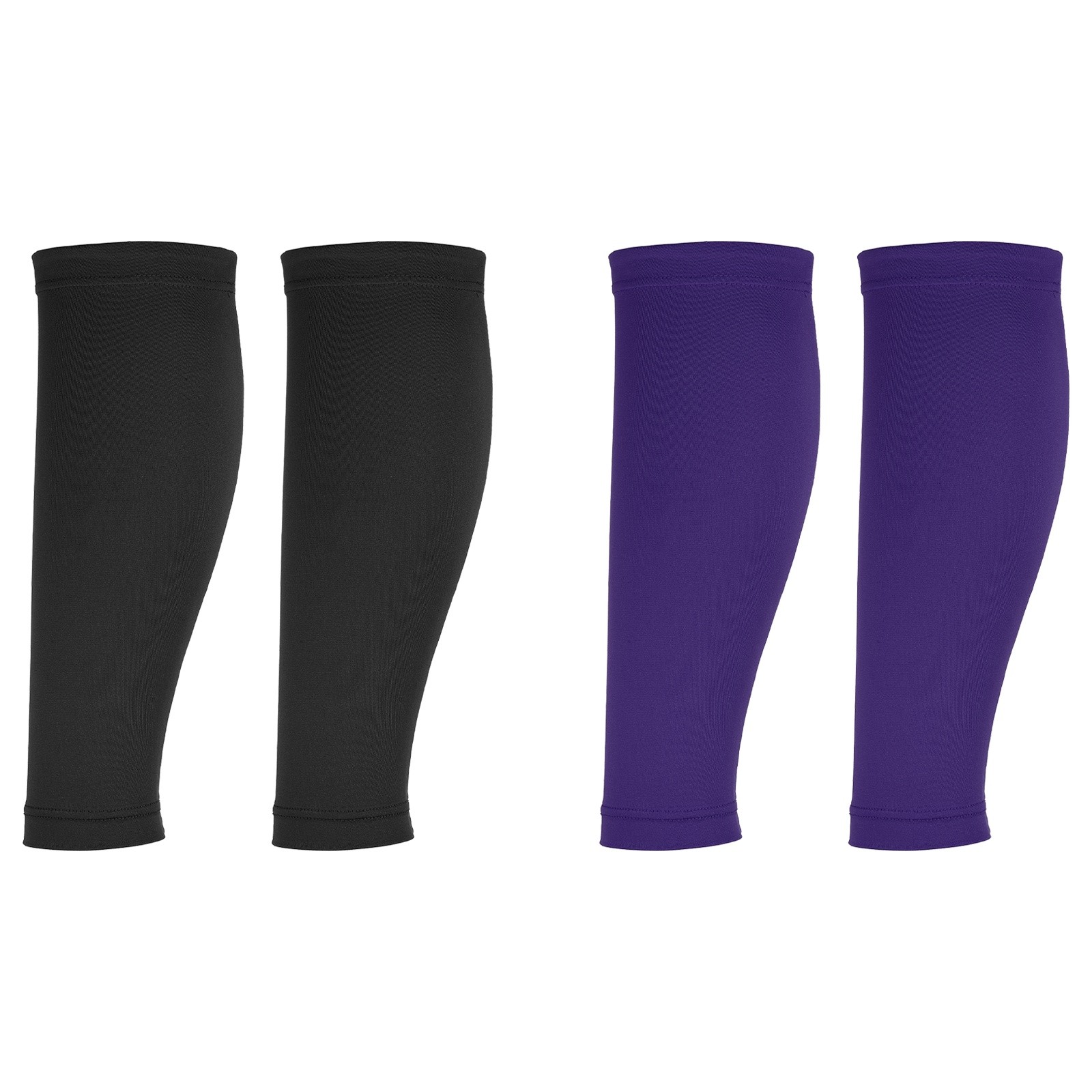 2Pair Sun Protection Leg Sleeves with Silicone Strips, Black/Dark Purple
