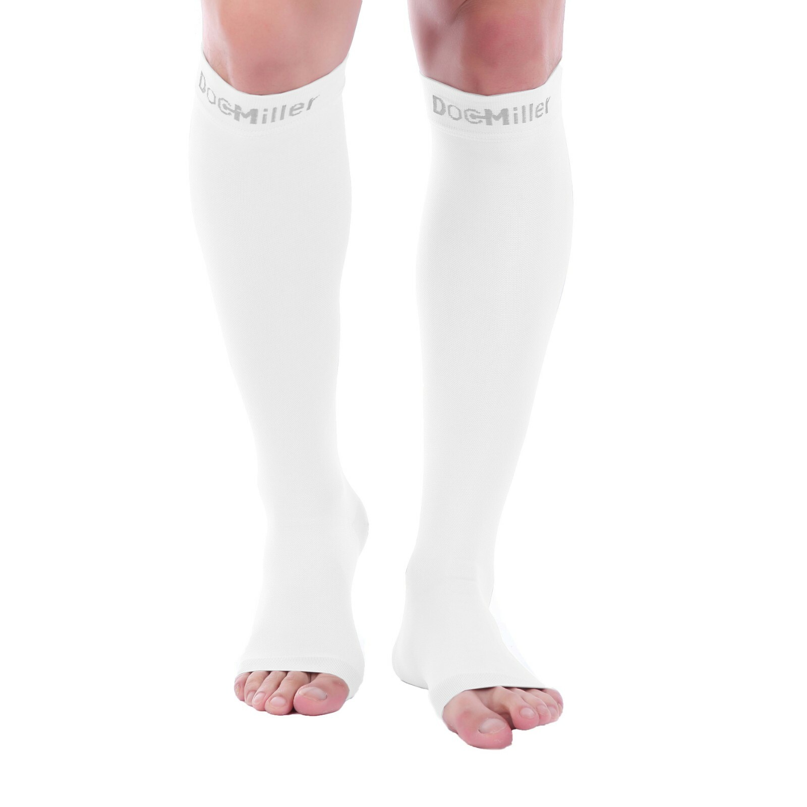 Doc Miller Calf Compression Stockings OpenToe 15-20mHg Sleeves For Varicose Pain