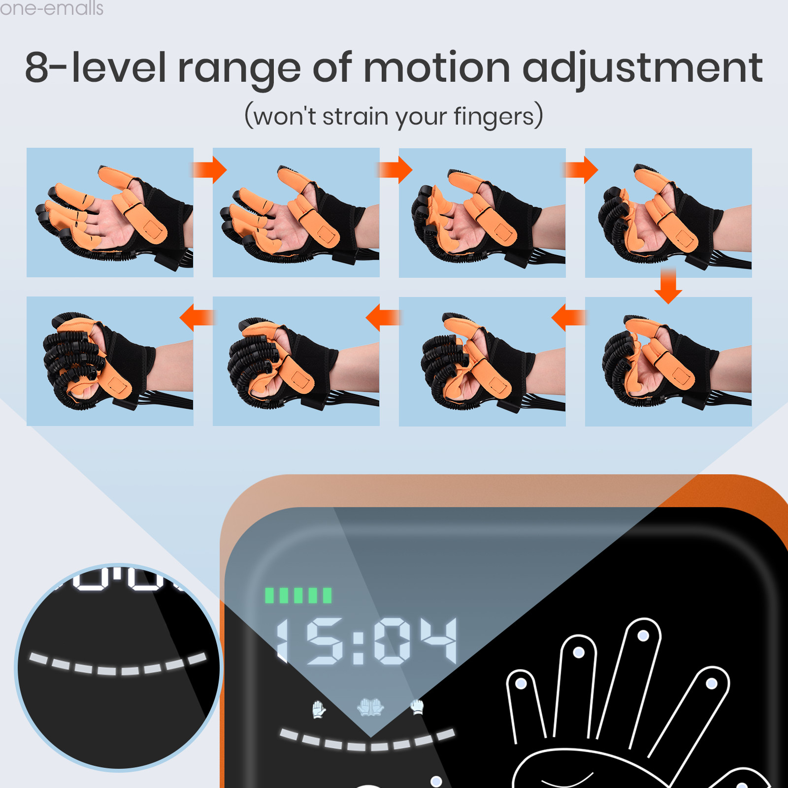 Hand Function Recovery Rehabilitation Robot Gloves Finger Hemiplegia Trainer US