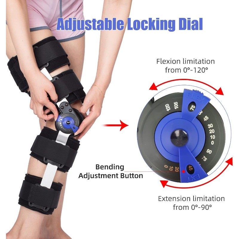 Knee Brace Post Op Knee Brace Adjustable Knee Immobilizer Support with Side