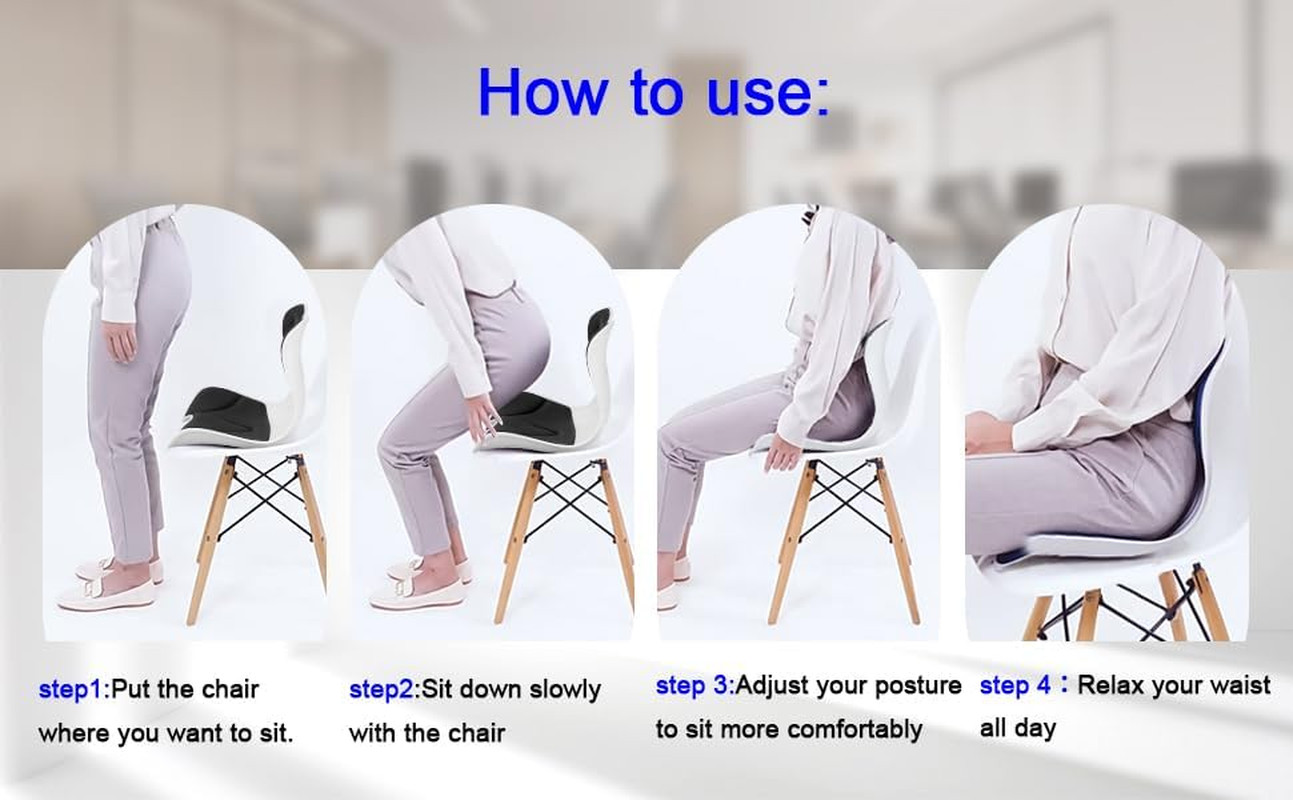 Ergonomic Back Support Office Chair Posture Correction Back Tailbone Pain Relief