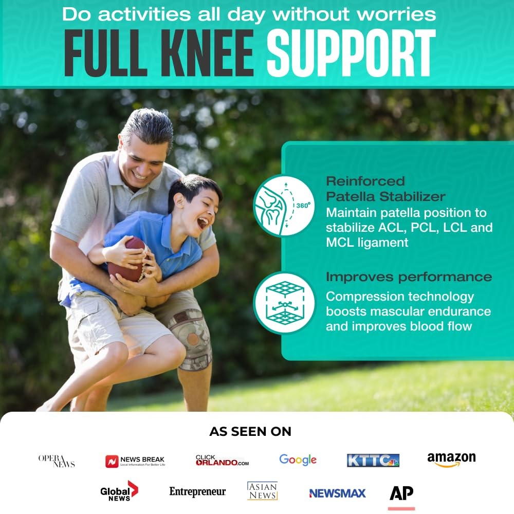 Modvel Elite Knee Brace Side Stabilizers Patella Gel Pads For Maximum Knee Pain