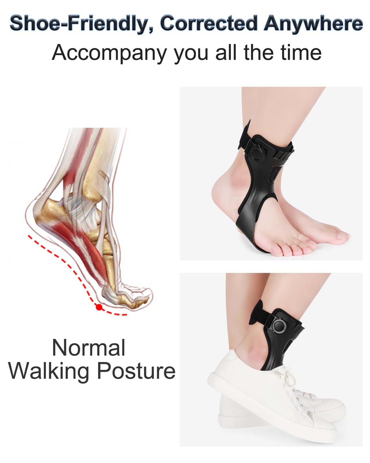 AFO Drop Foot Brace for Walking – Upgraded, Comfortable & Efficient, Adjustab…