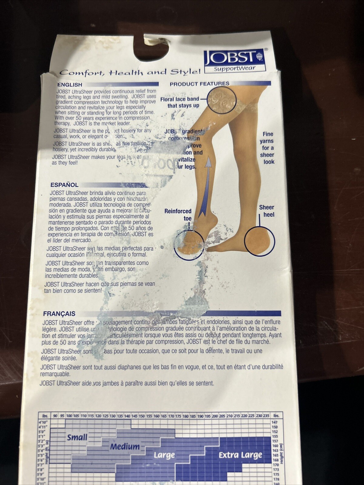 JOBST SupportWear 4.5-6.5 Mild Compression 8-15 mmHg Knee High Black New