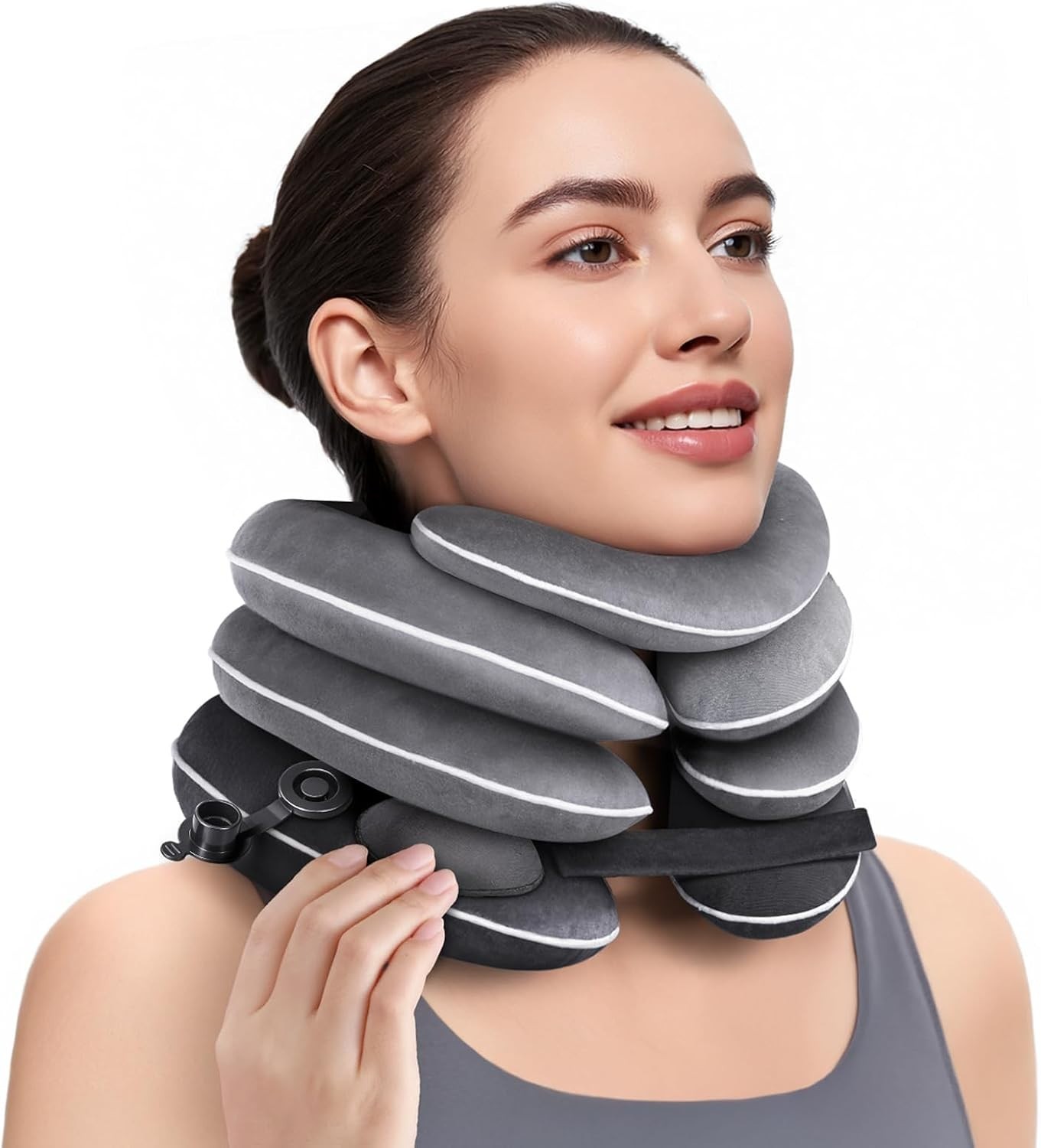 3-Layer Inflatable Neck Stretcher for Pain Relief – Custom Fit 11.4-14.0 in