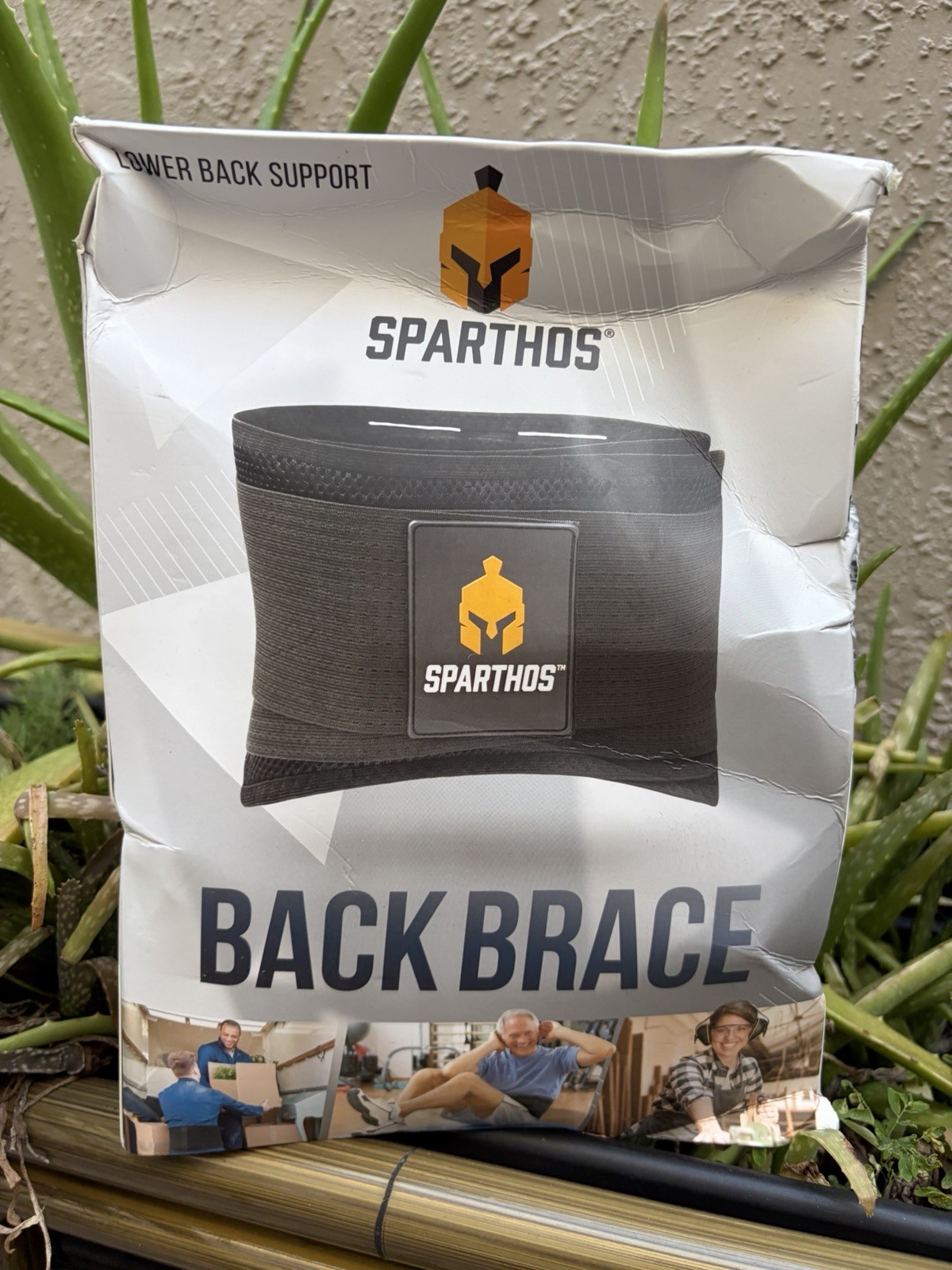 Sparthos Back Brace With Lumbar Pad Support For Lower Back Pain Relief Adjustabl