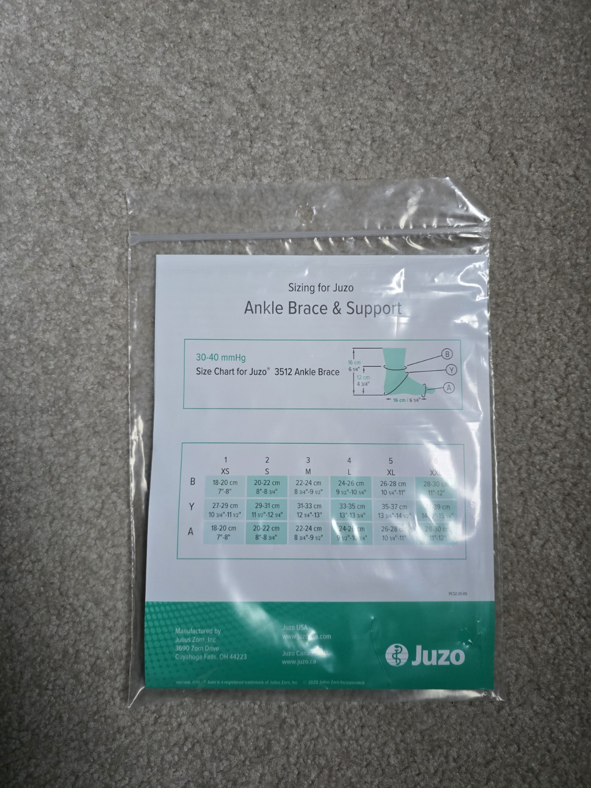 Juzo ankle brace Two Way Stretch Ankle supports Size 2 30-40 mmHg