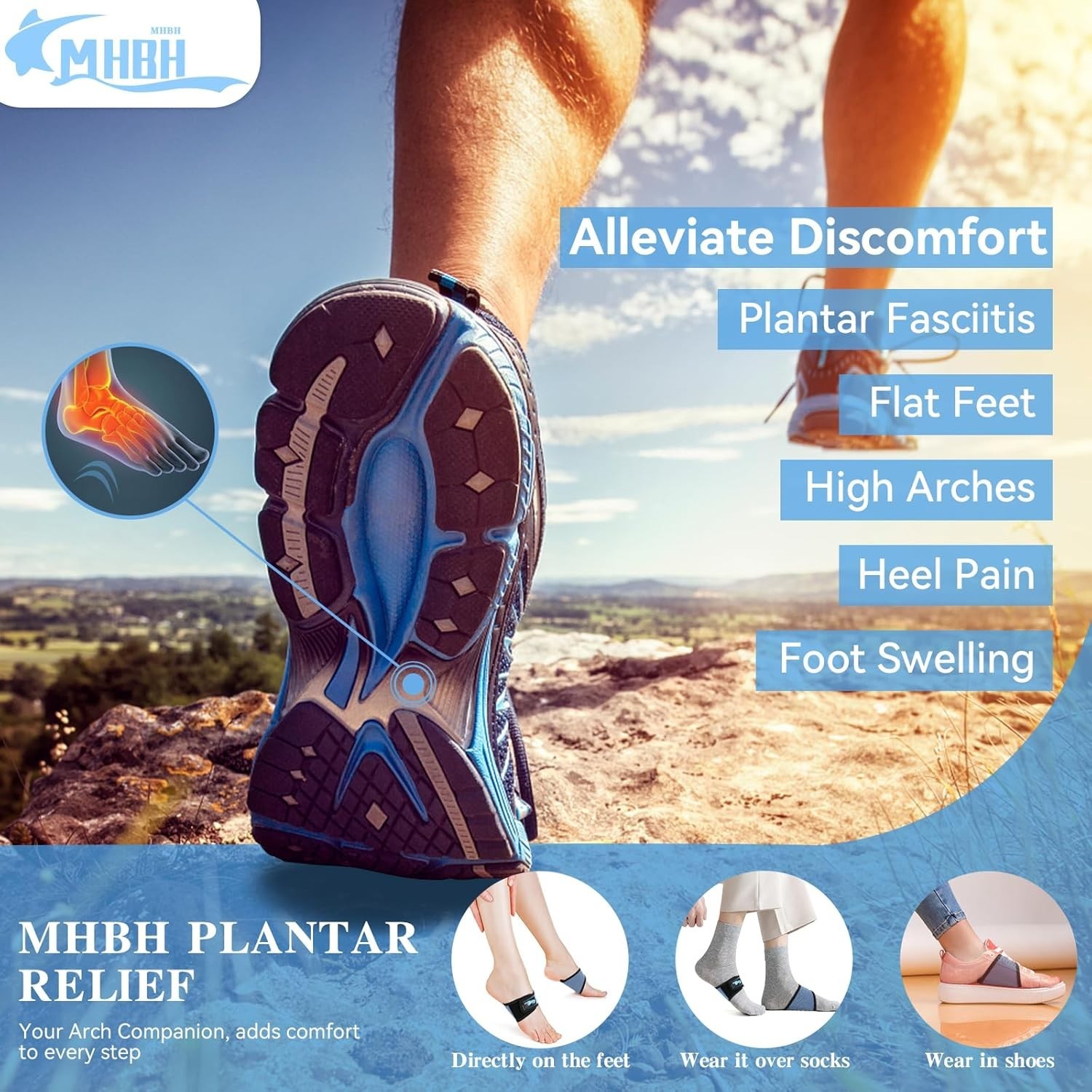 Adjustable Arch Support Braces for Plantar Fasciitis Relief – Universal Fit