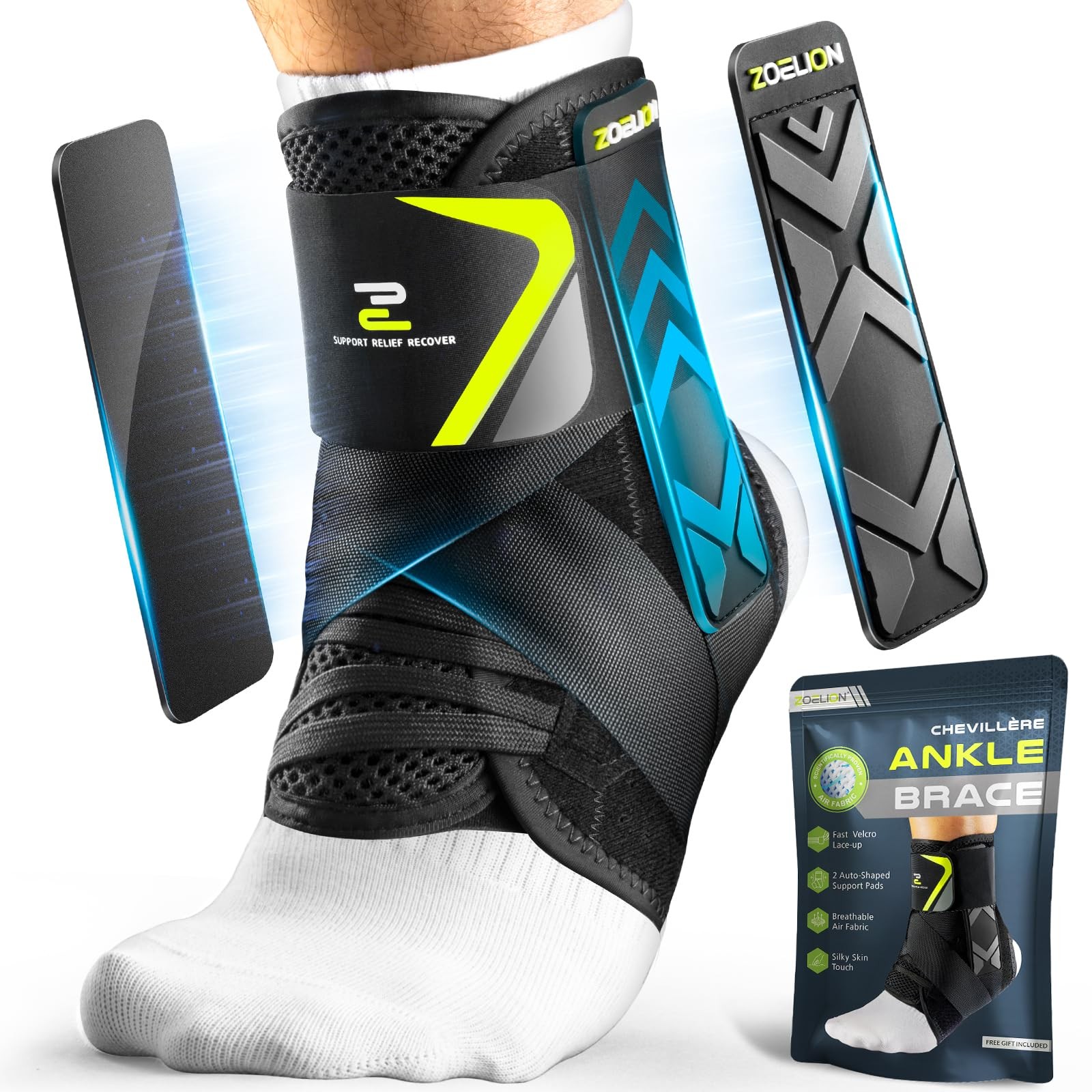 ZOELION Ankle Brace for Men Women with Autoadaptive Side Pads, Slim Fit & Fle…