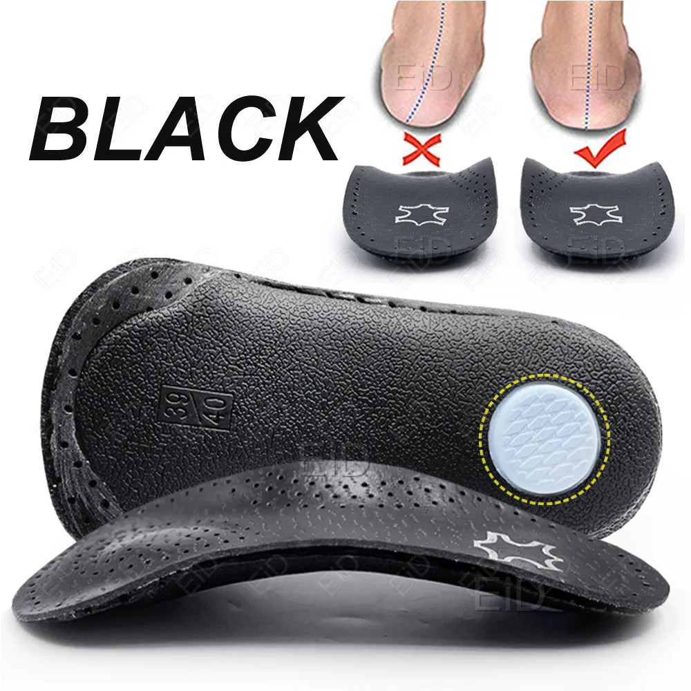 Leather orthotic Insoles OX Leg Heel Cushion for Feet Soles Relieve Foot Pain Pr