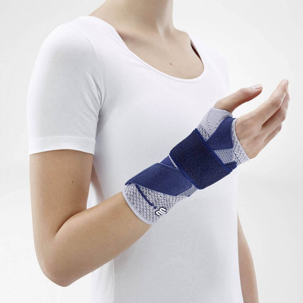 Bauerfeind Tendinitis Wrist Brace Manutrain Titan Left Blue/Grig