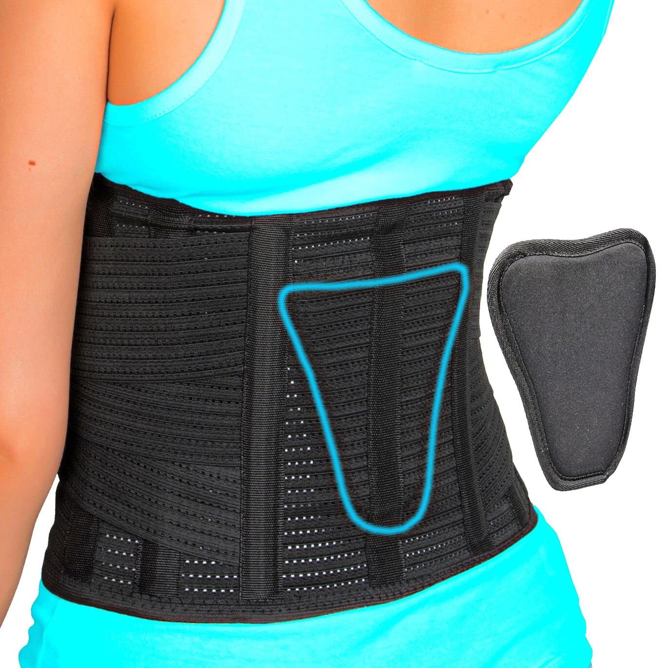 Back Brace for Lower Back Pain Relief 6 ribs Belt with Lumbar Pad Support for…