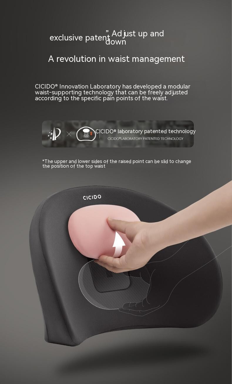 CICIDO Car Seat Lumbar Pillow Back Support Cushion Memory Foam Adjustable Home