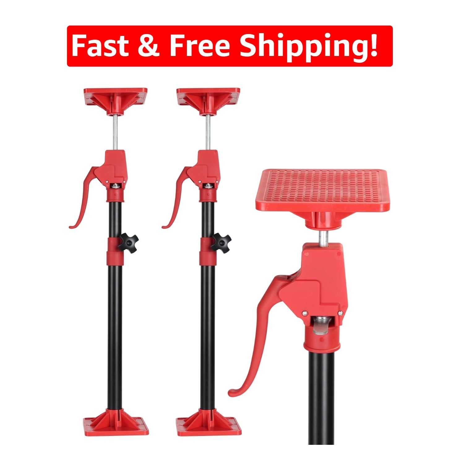 Adjustable Cabinet Jack Support Pole 19.7″-45.3″ – 2 Pack for Safe Installation