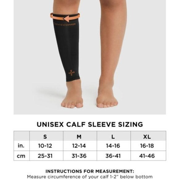 6 Tommie Copper Silver Calf Sleeves Size Small Unisex