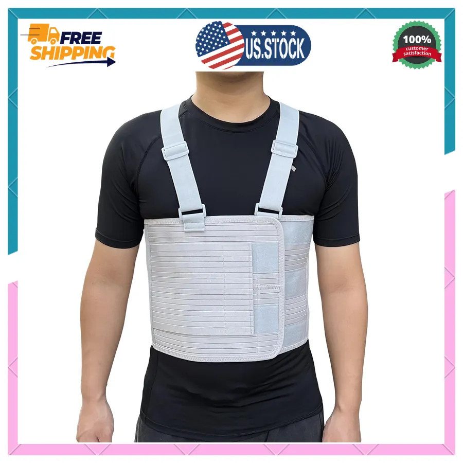 Rib Injury Chest Binder Support Belt Elastic Compression Wrap XL 49 to 59 Inch