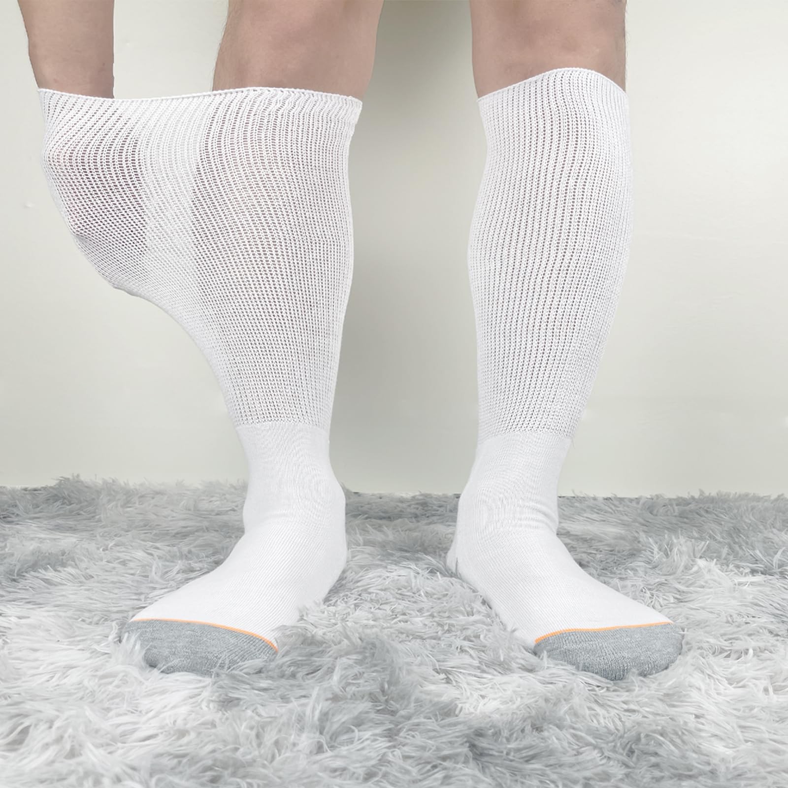 Ioryzek 2 Pairs Walking Boot Socks Liner air Cam Walker Cast One Size, White