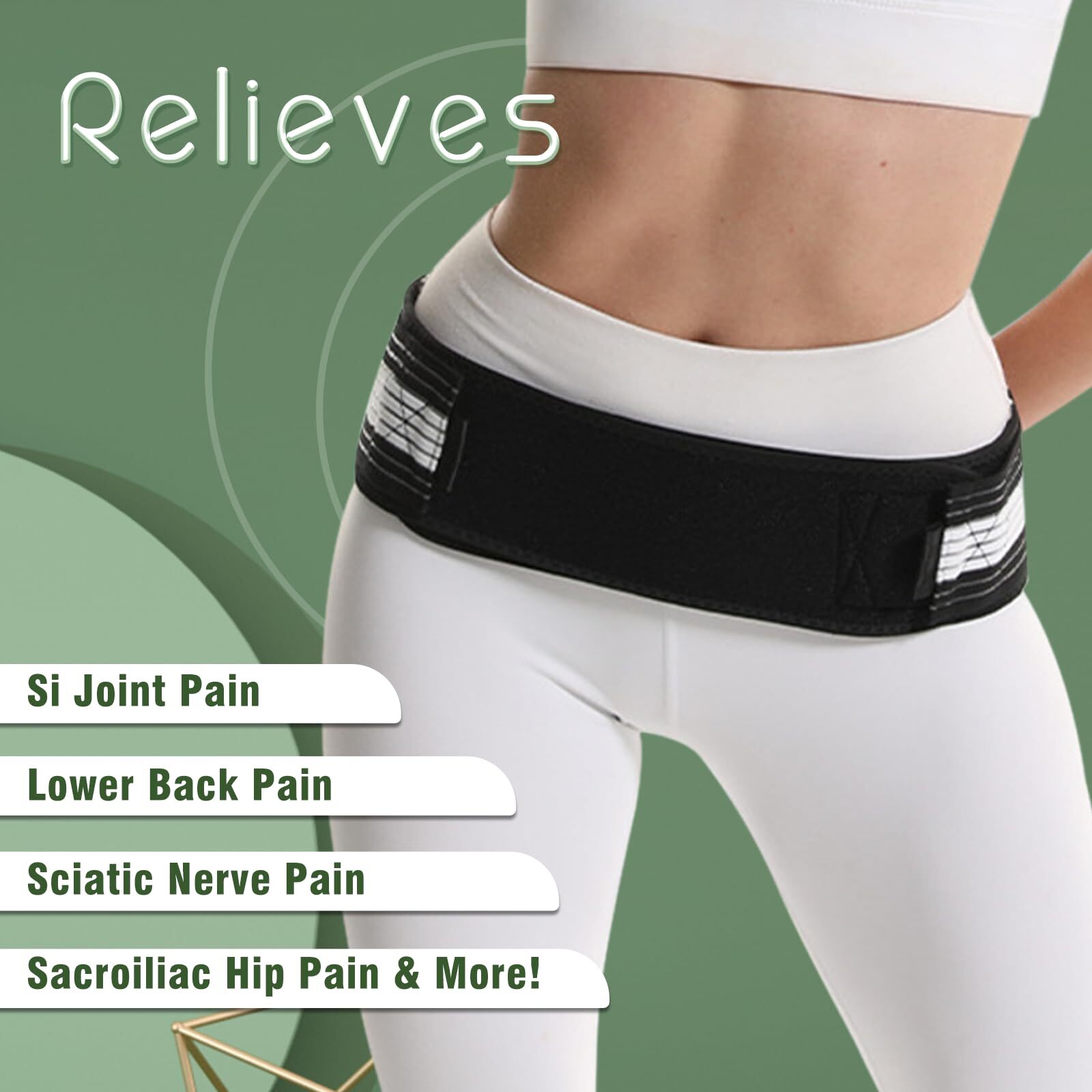 Premium Belt Relieve Lower Back Pain Si Joint Sciatica Waist Belly Support Belt