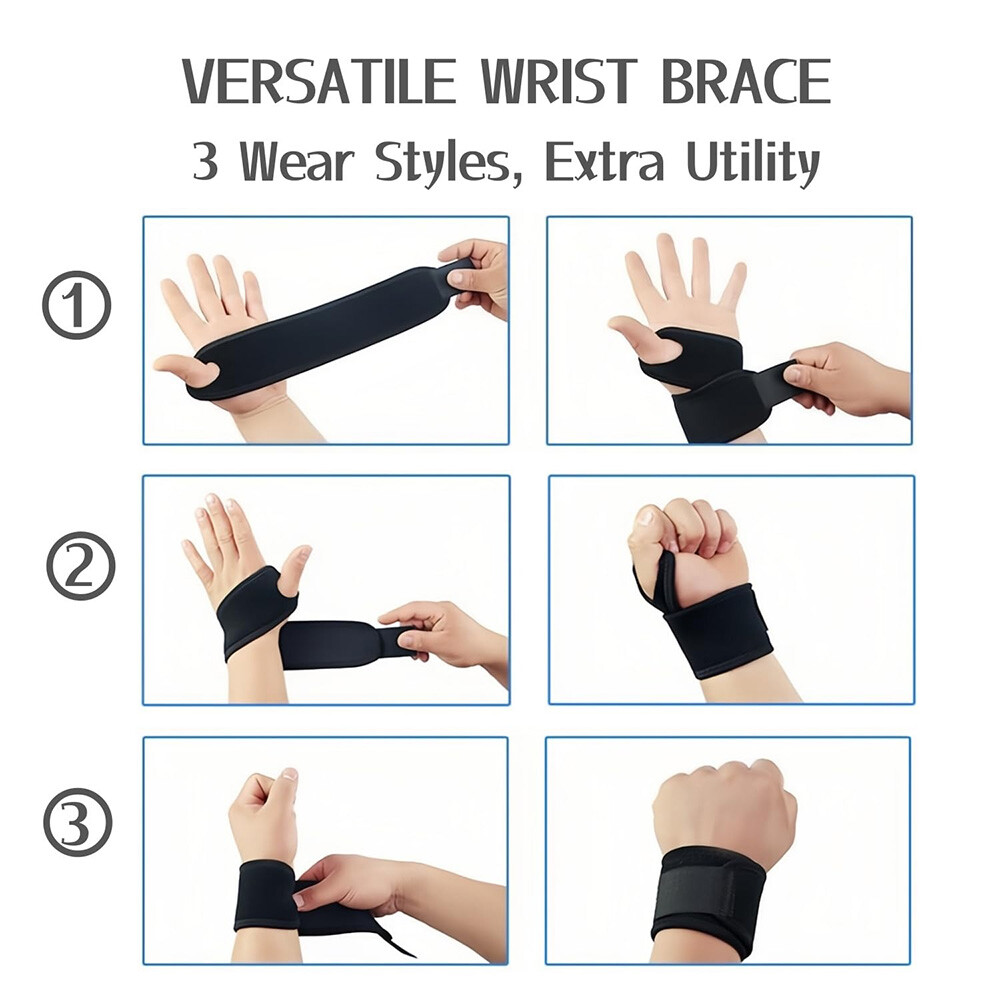2 Pack Wrist Brace Fitted Wrist Support Wrist Strap Hand Support Breathable