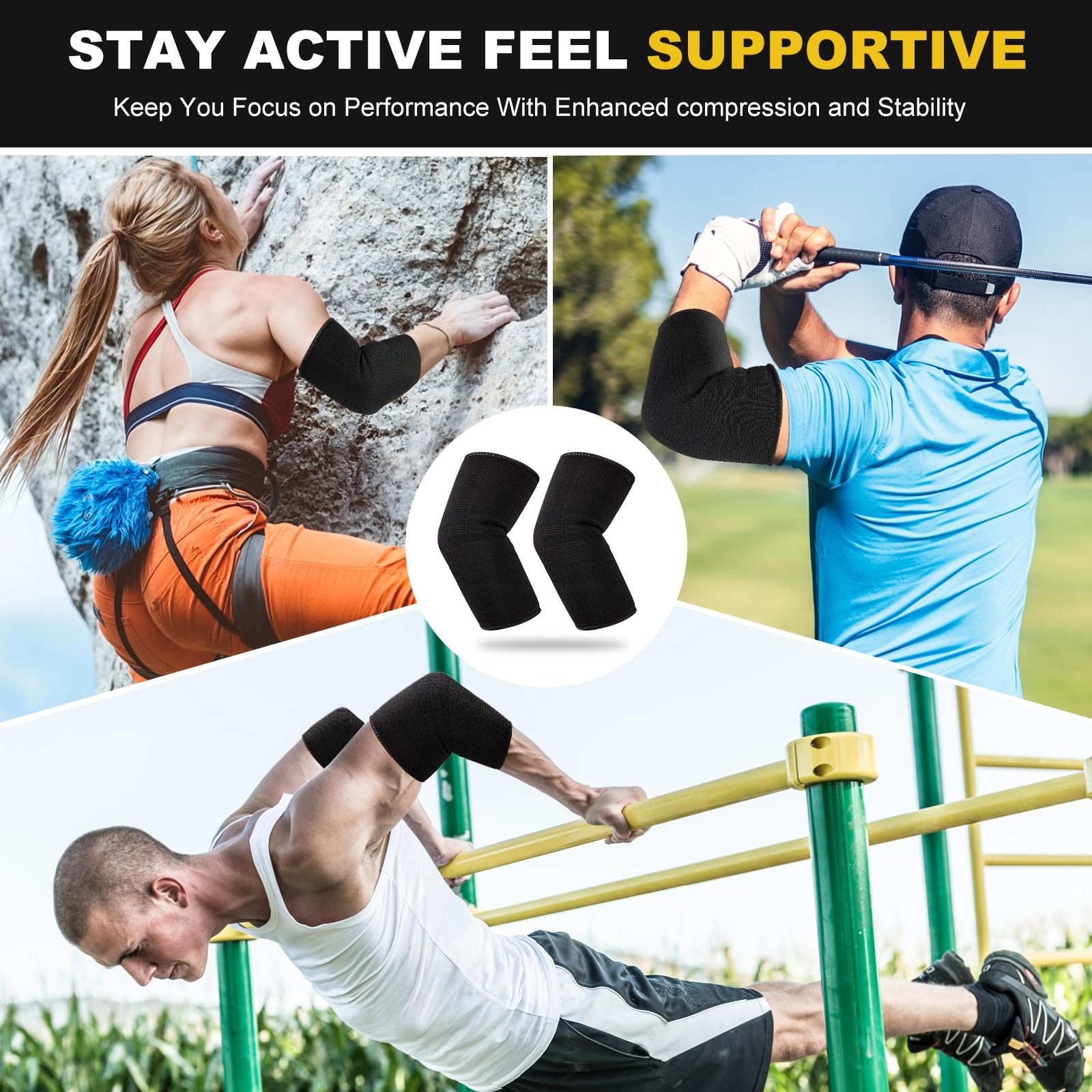 Elbow Compression Sleeves, Elbow Brace for Men , Tennis Golfer’s Elbow , Arm …