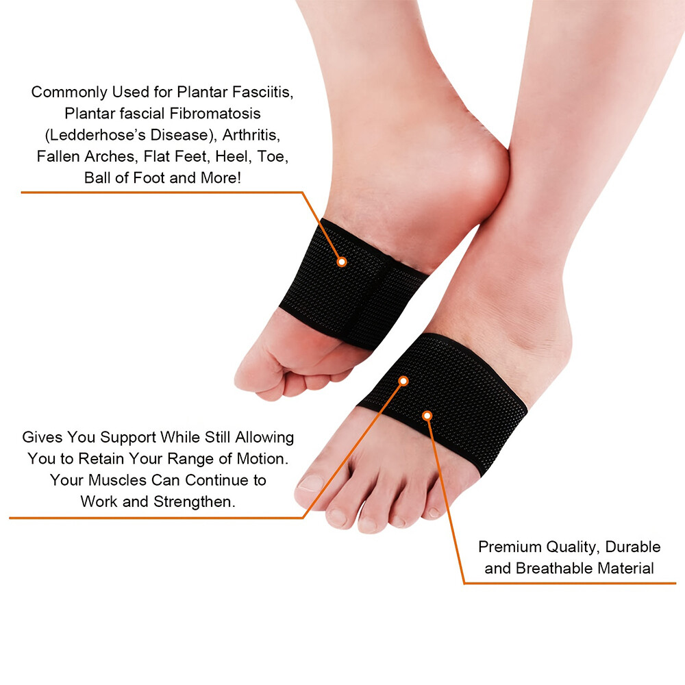 1/2 Pairs Compression Arch Support Sleeves Plantar Fasciitis Foot Pain Relief